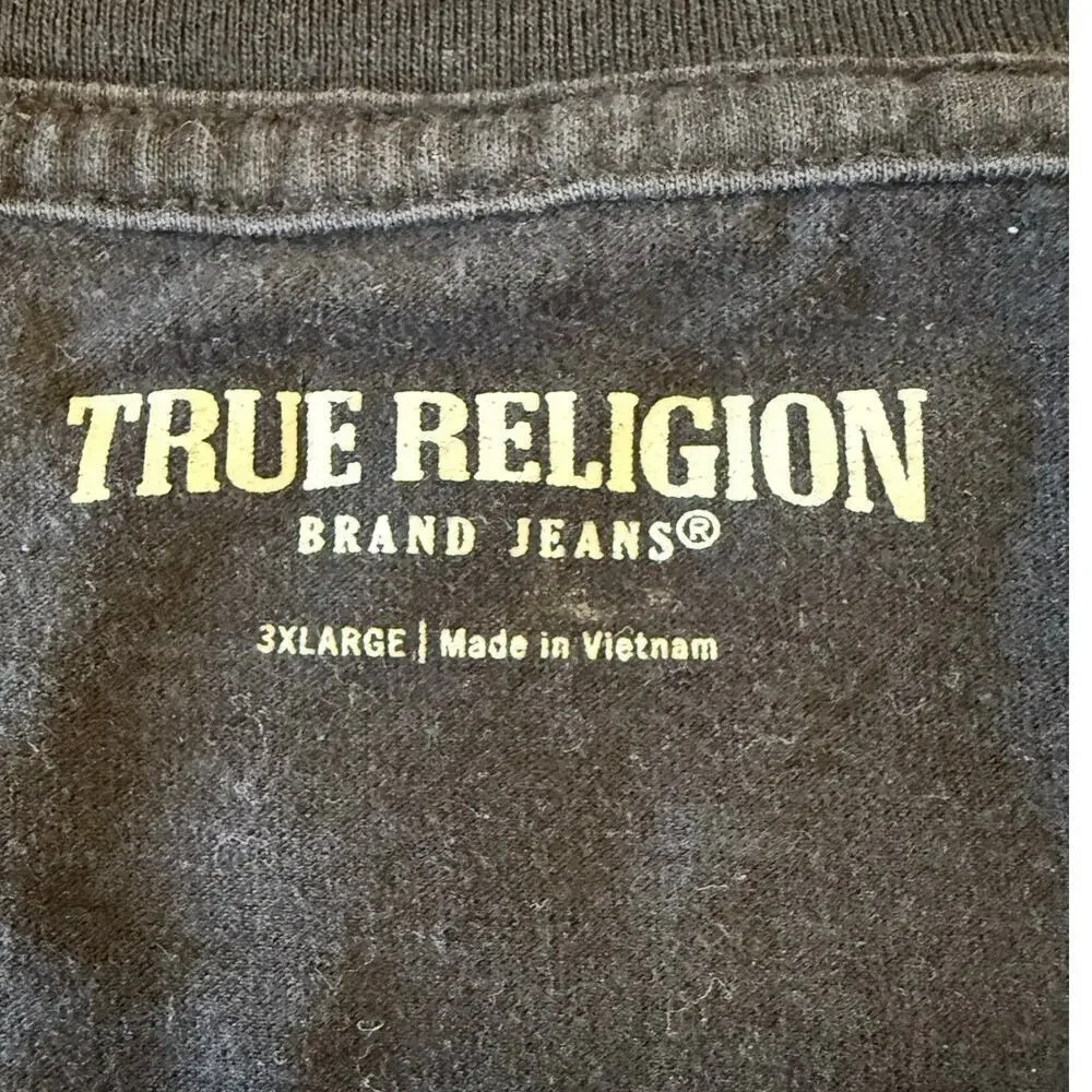 TRUE RELIGION Descending Arch Logo T-Shirt Tee Top Men's size 3XL Y2K